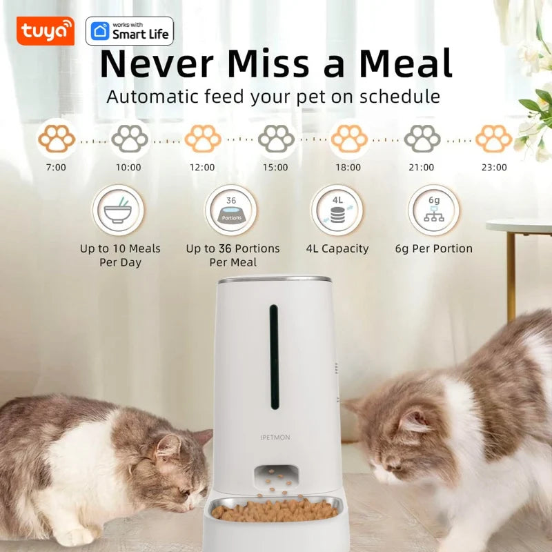 Distributeur de croquette automatique connecté pour chien ou chat